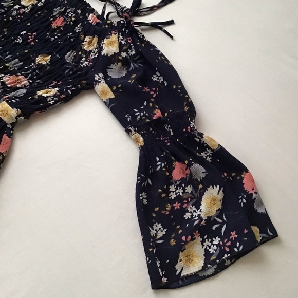 Smukke girl jumpsuit 3/4 bell sleeve flowered. - Picture 5 of 12